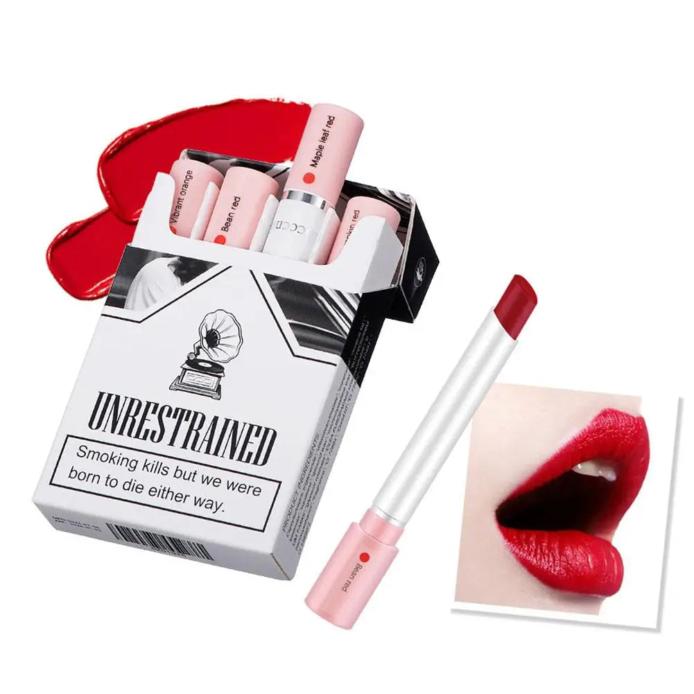 4-Pack Creative Cigarette Matte Lipstick Set | Long-Lasting Nude Matte Lipstick Set QXL
