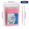 200-Pack Double-Head Disposable Toothpicks | Portable Box Disposable Toothpicks QXL Pink 1x box