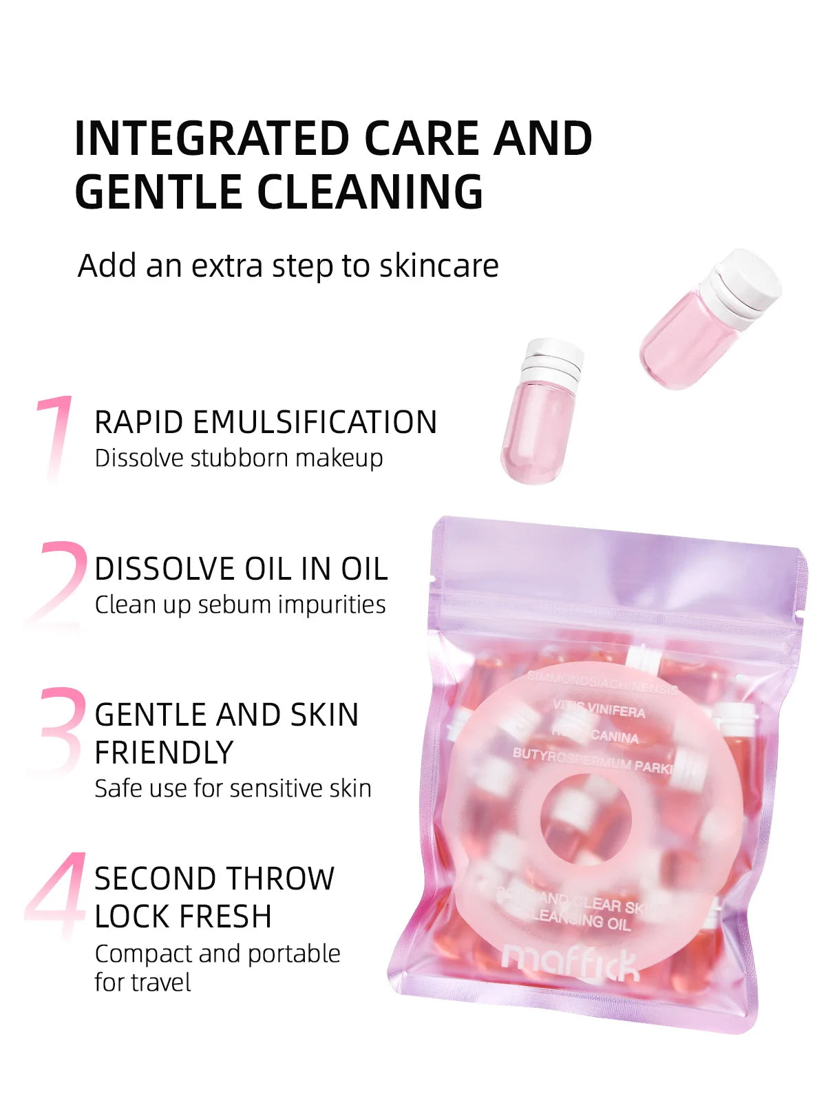 MAFFICK Disposable Cleansing Oil Travel Pods – 20 x 2ml Cleansing Oil Pods QXL