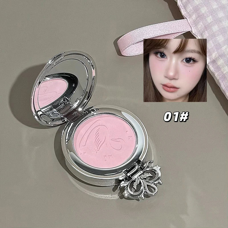 NICEKEY Matte Blush Palette – Peach Rose Cheek Tint & Contour Matte Blush Palette QXL