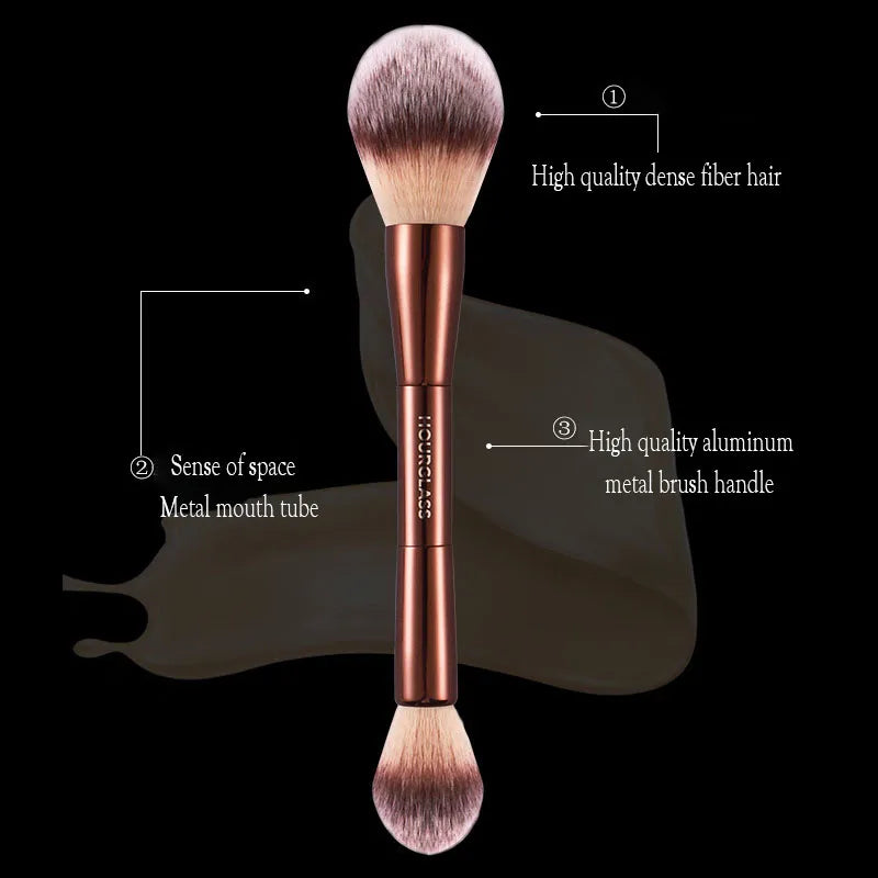 Hourglass Makeup Brush – Soft Synthetic Bristles Metal Handle Makeup Brush QXL