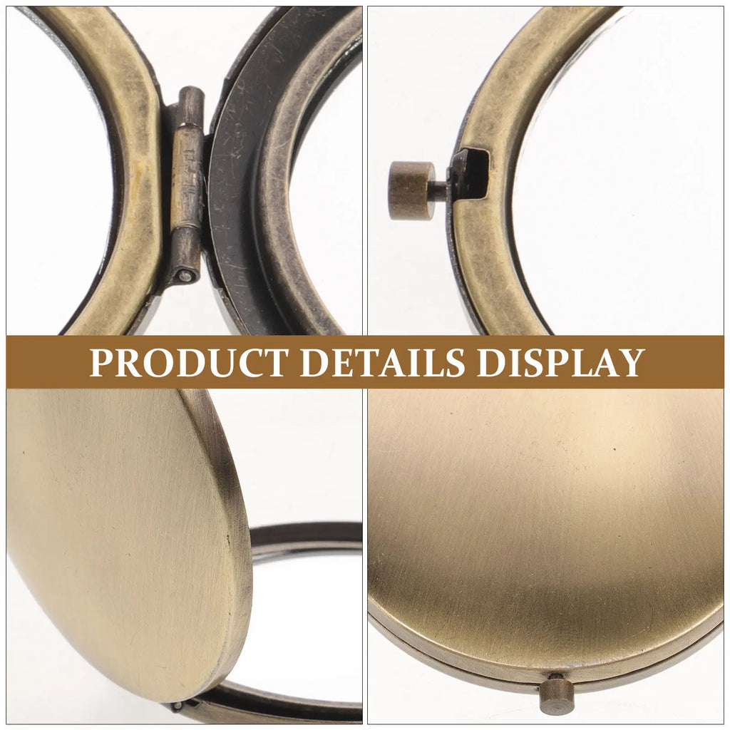 Compact Round Folding Makeup Mirror | Wooden Pocket Mirror Compact Makeup Mirror QXL