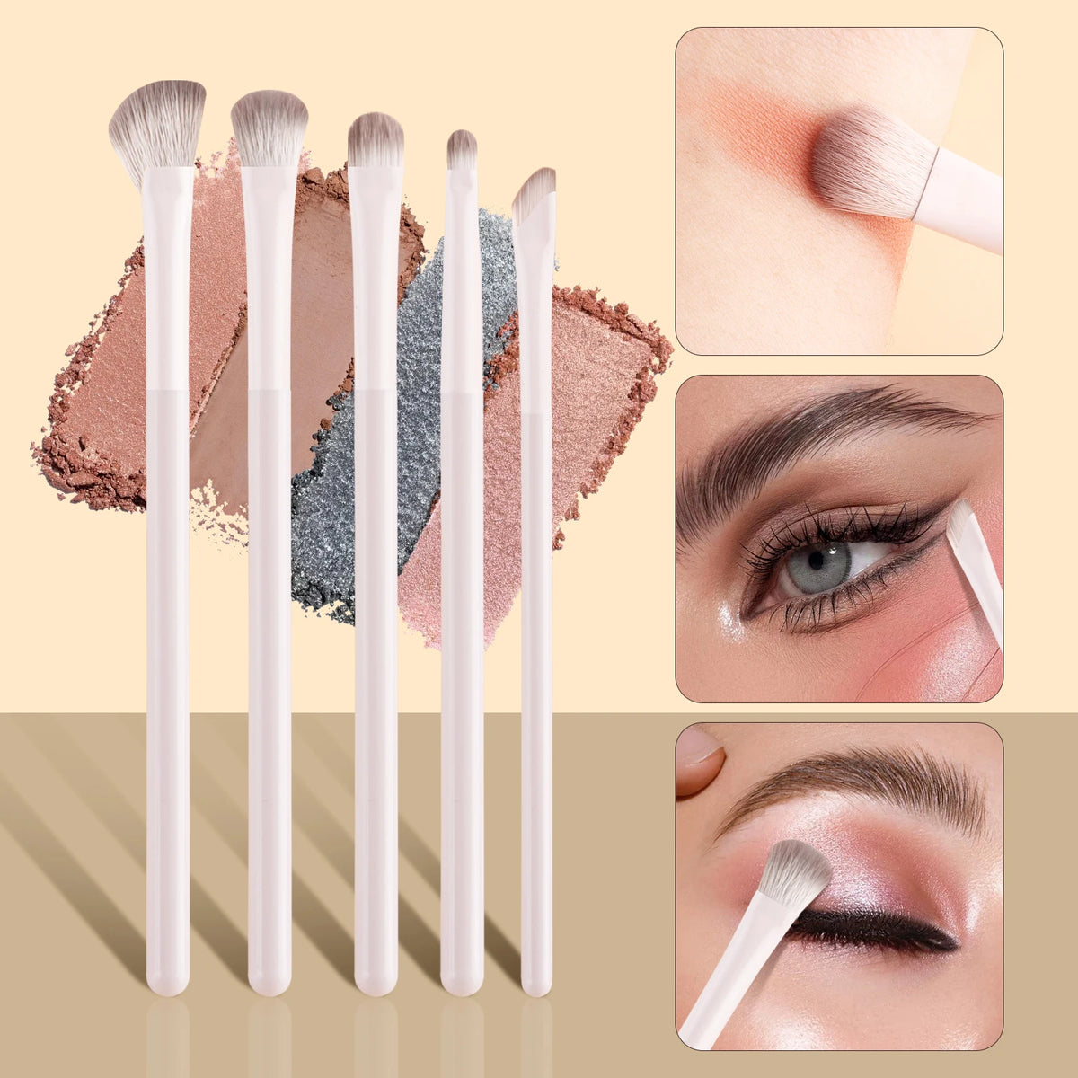 5-Piece Soft Bristle Eye Makeup Brush Set | Ronshadow Eye Makeup Brush Set QXL