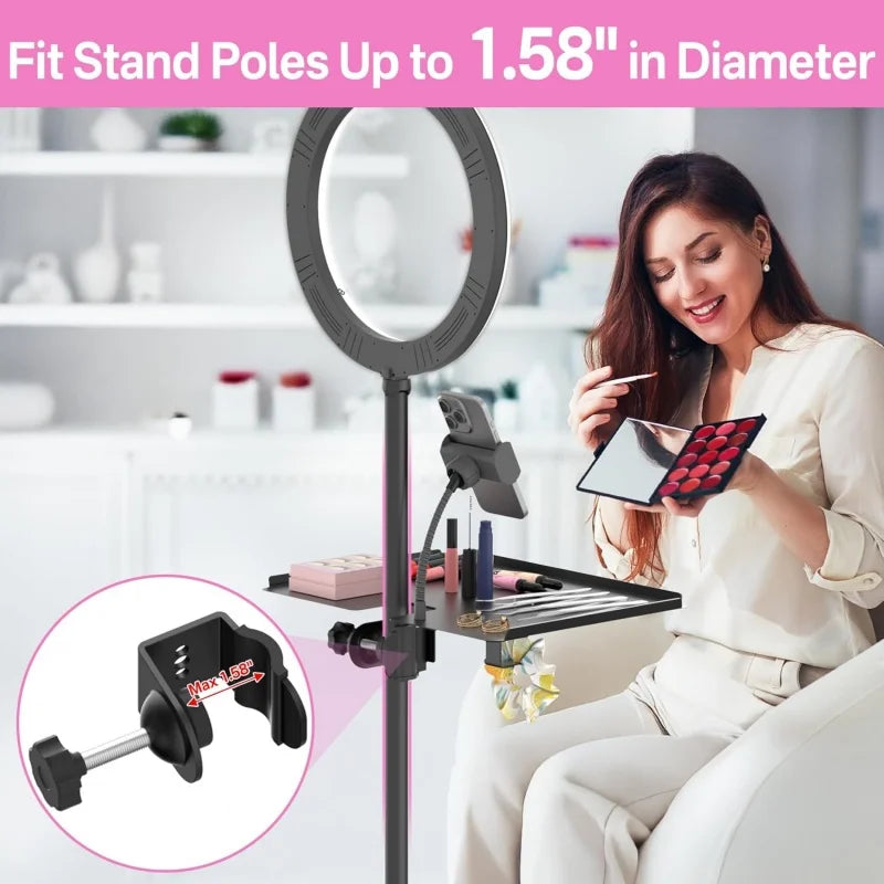 Adjustable Lash Tray Holder for Ring Light | Clip-On Stand Lash Tray Organizer QXL
