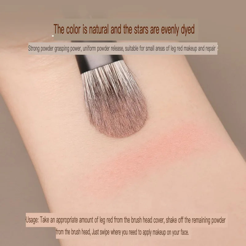 T82 Flat Round Blush Brush | Goat & Fox Hair Makeup Brush Blush Makeup Brush QXL
