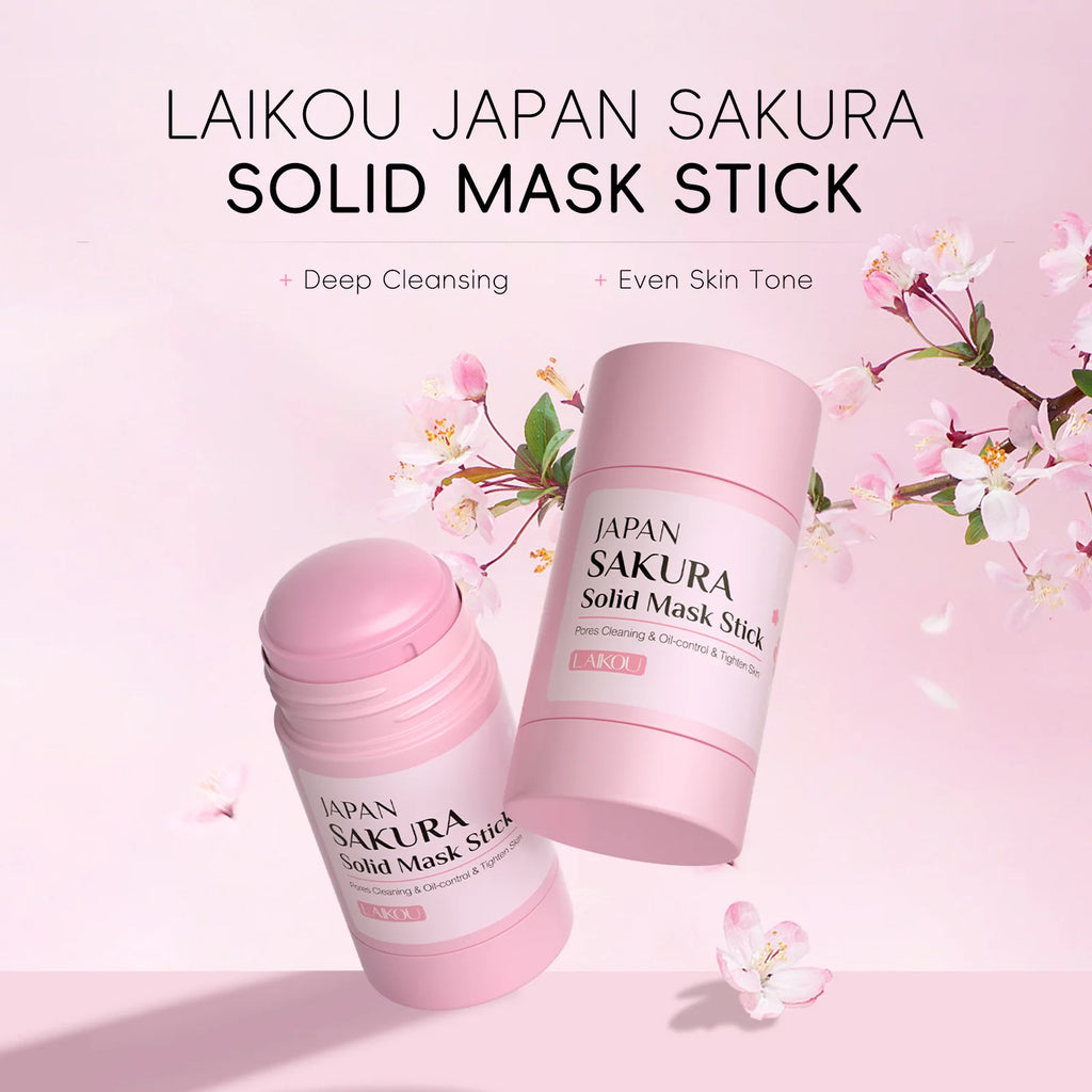 LAIKOU Sakura Mud Face Mask Stick | Pore Cleansing & Oil Control Mud Face Mask QXL