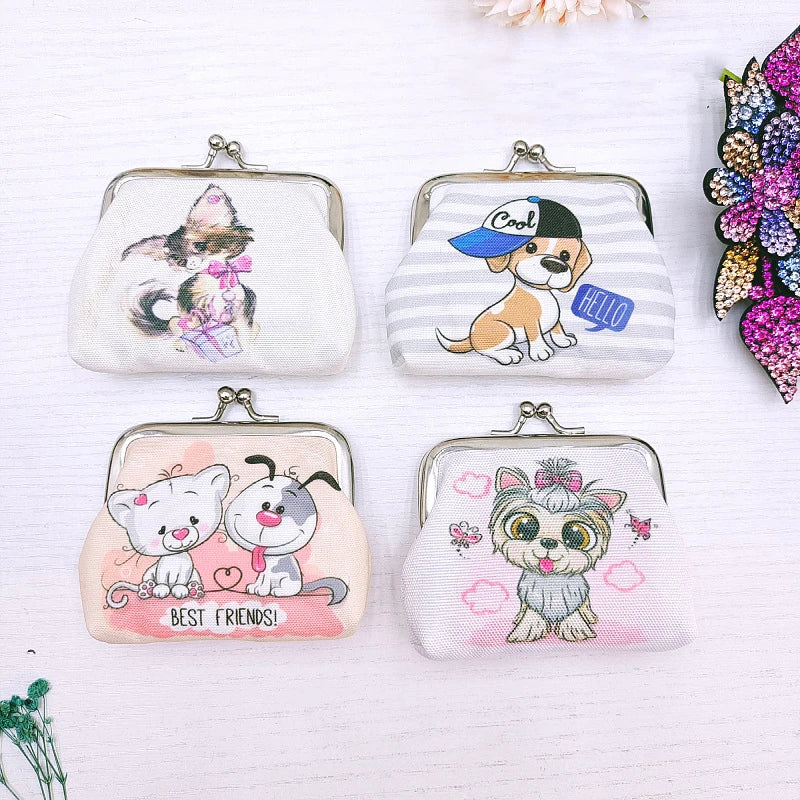 Cartoon Cat Kiss Lock Coin Purse & Earphone Bag | Mini Pouch Coin Purse QXL