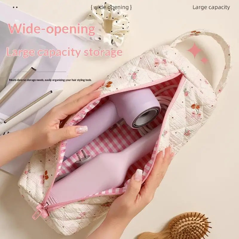 Hair Dryer Organizer Bag | Suede Storage Bag for Styling Tools Hair Tool Storage Bag QXL