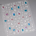 5D Laser Silver Nail Stickers | Unicorn Moon Butterfly Decals Nail Stickers & Decals QXL M529