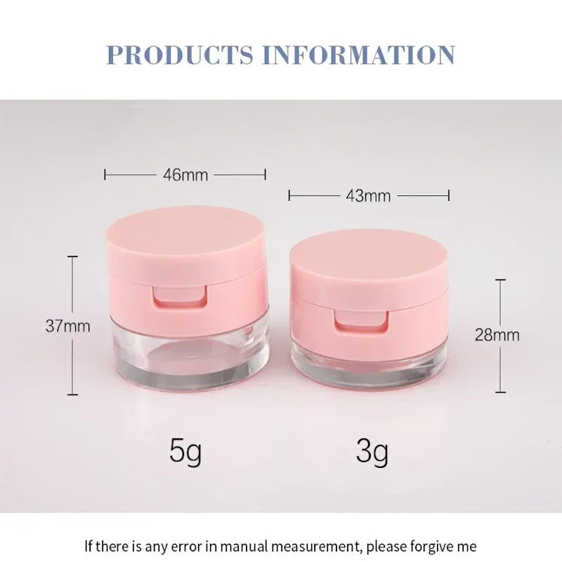 Mini Travel Powder Box with Mirror & Sifter | 3g/5g Refillable Travel Powder Compact QXL