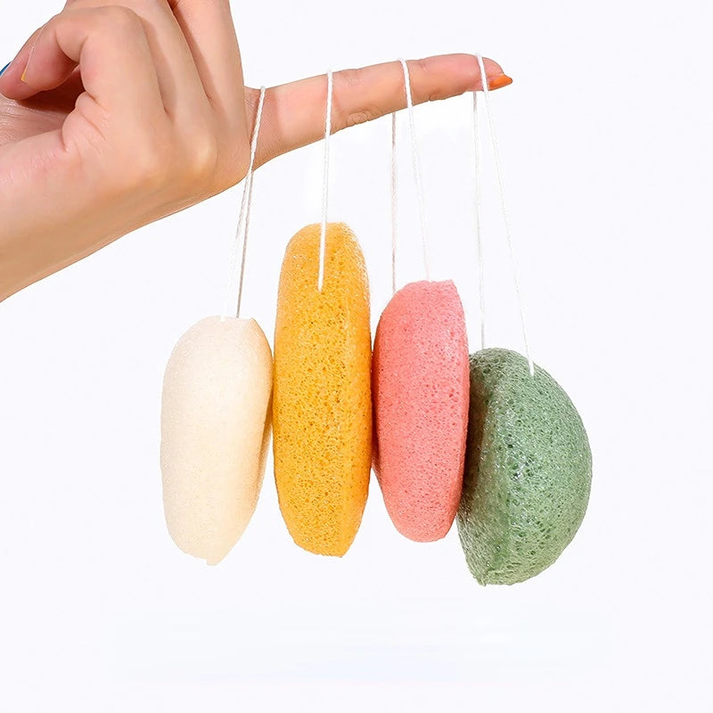 Purple Konjac Face Cleansing Sponge | Heart & Round Shape Konjac Cleansing Sponge QXL