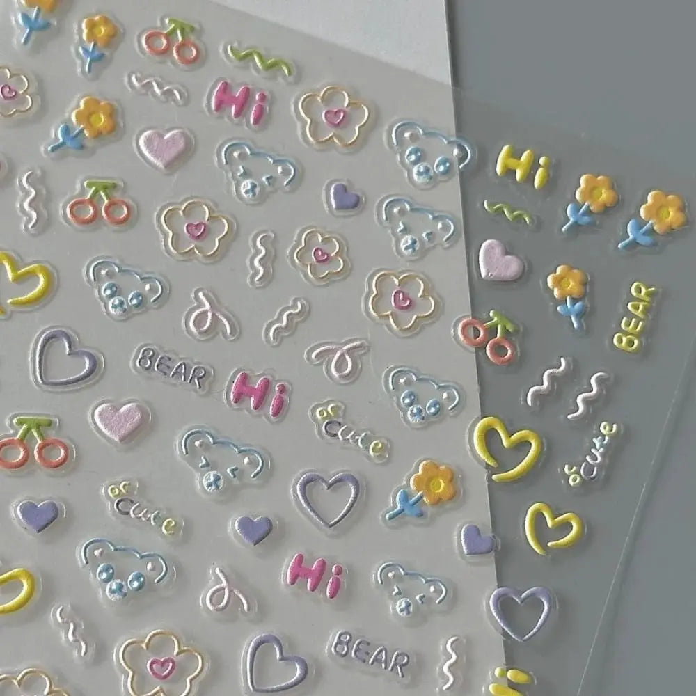 Cartoon Soft Embossed Self-Adhesive Nail Art Stickers & Decals Nail Art Stickers QXL
