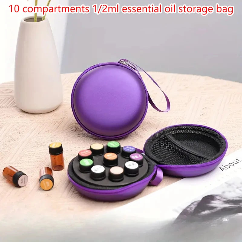 10-Slot PU Leather Essential Oil Travel Bag & Organizer Essential Oil Travel Case QXL