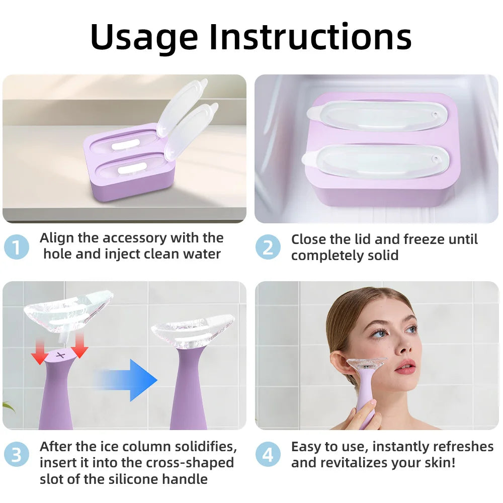 Facial Ice Roller Set with 2 Rollers & Carry Case | Skin Cooling Facial Ice Roller QXL