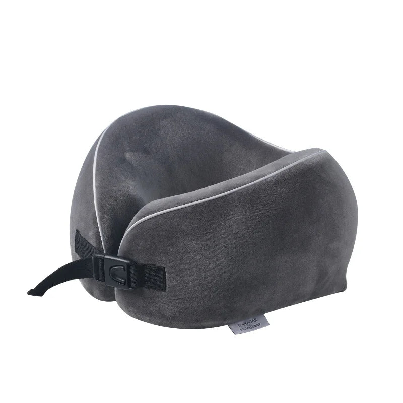 U-Shaped Memory Foam Travel Neck Pillow | Fleece Cover Travel Neck Pillow QXL