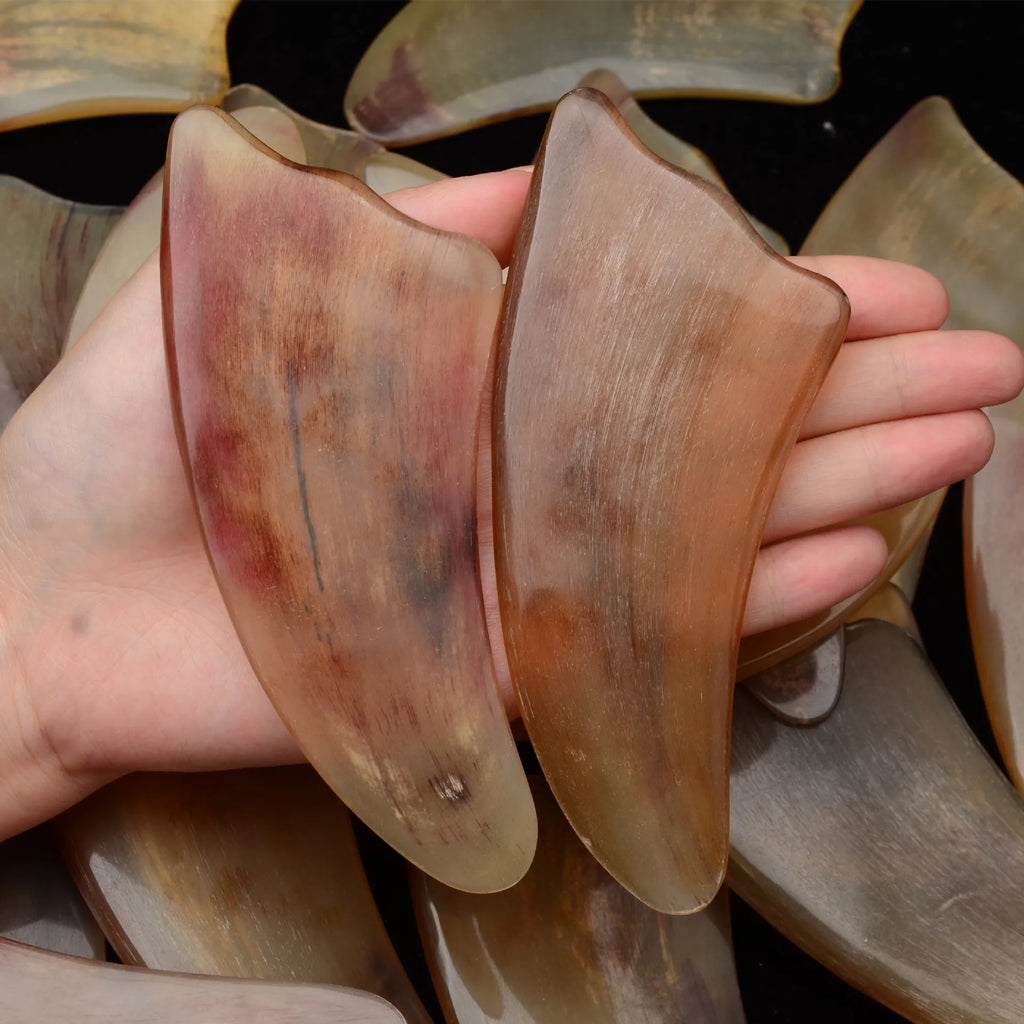 Natural Ox Horn Gua Sha Scraper | Curved Massage Tool 13cm+ Gua Sha Scraper QXL