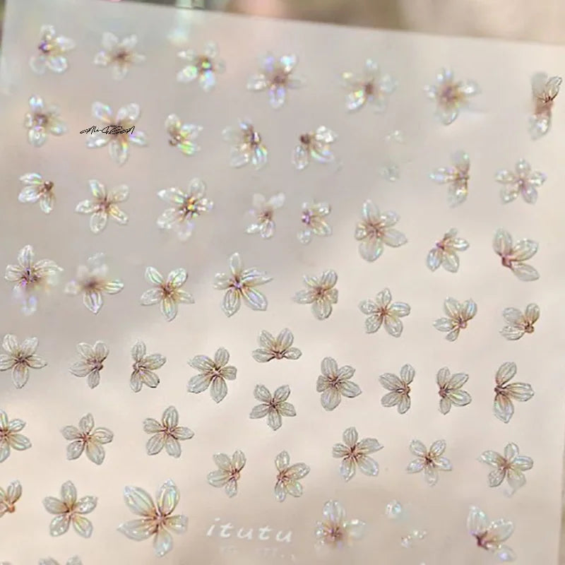5-Petal Flower Nail Stickers | Floral DIY Nail Art Decals Nail Art Stickers QXL