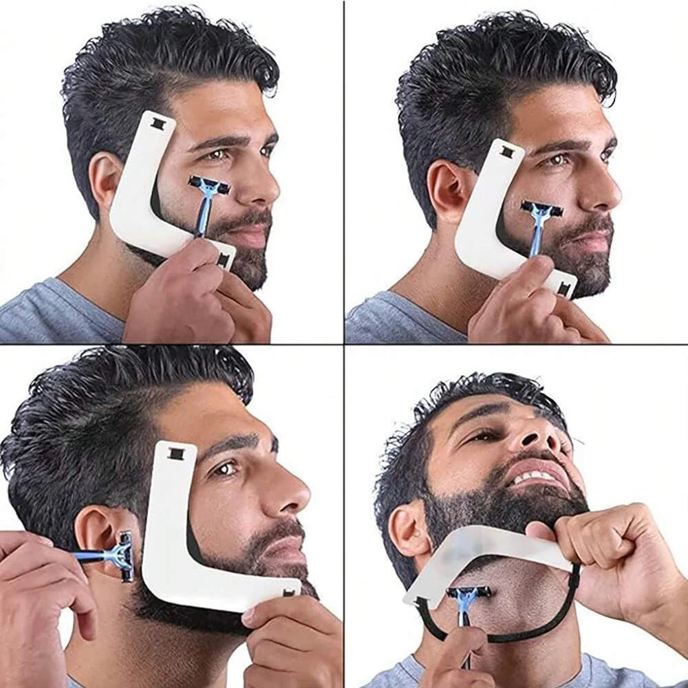 Beard Shaper Neckline Template & Goatee Stencil Kit for Men Beard Shaping Tool QXL
