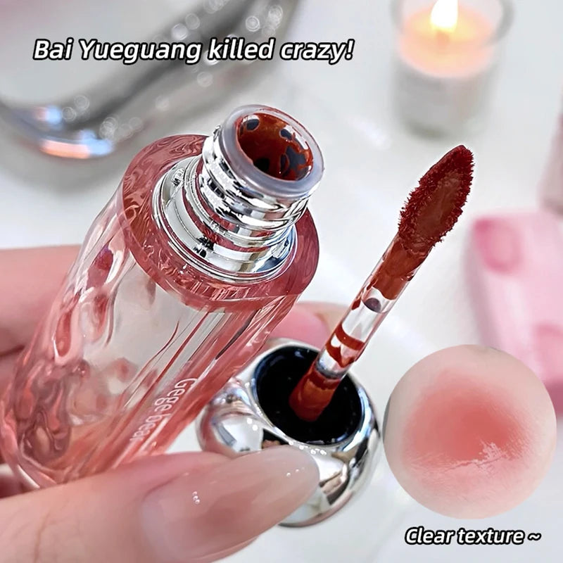Crystal Translucent Lip Glaze | Moisturizing Long-Lasting Color Lip Glaze Gloss QXL