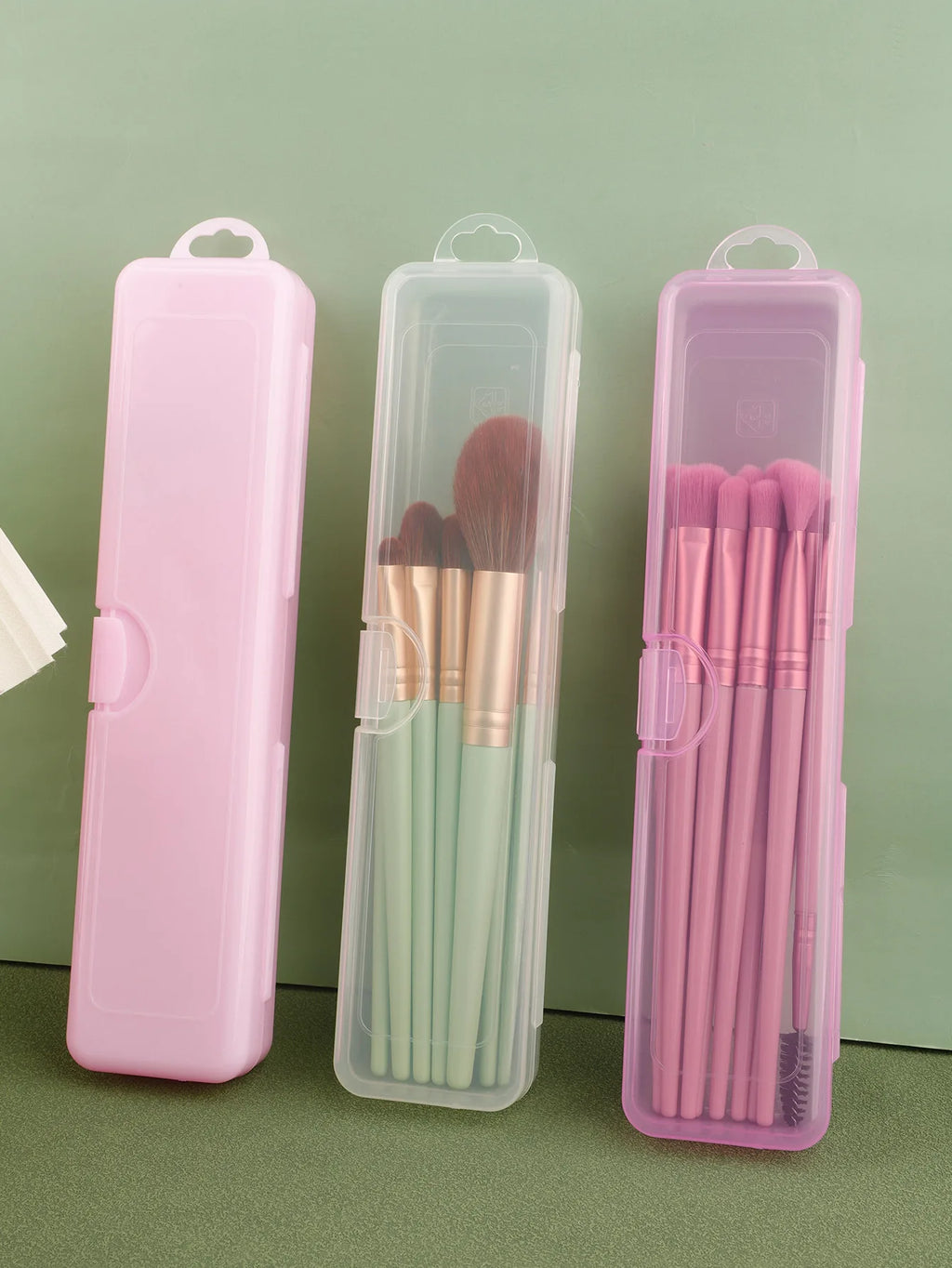 Portable Dustproof Makeup Brush Case with Lid | 5-Pack Travel Makeup Brush Organizer QXL