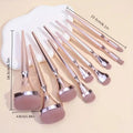 9-Piece Rose Gold Makeup Brush Set | Blush, Eyeshadow & Foundation Makeup Brush Set QXL Pink01