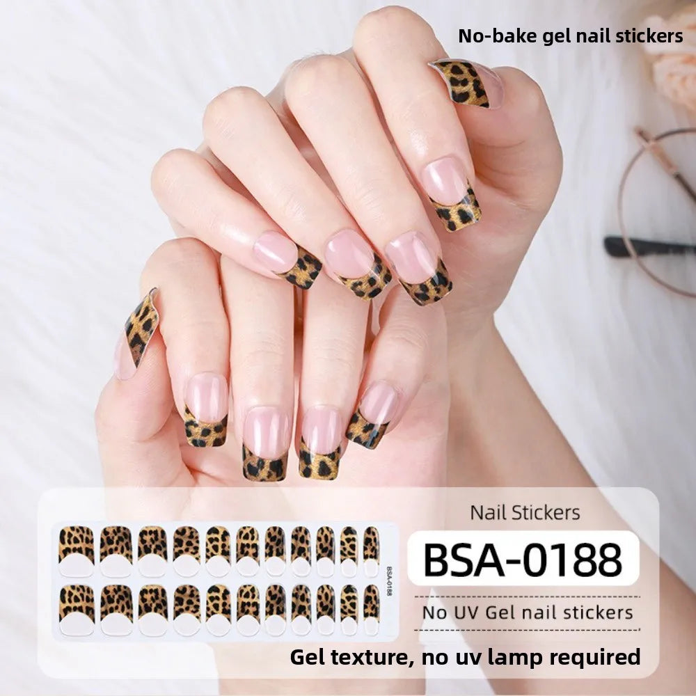 Semi-Cured UV Nail Wraps | French White Edge Full Cover – 22 Strips Semi-Cured Nail Wraps QXL