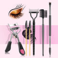 6-Piece Eyelash & Eyebrow Kit | Curler, Spoolie & Brow Brush Eye Makeup Tool Kit QXL Black Nylon