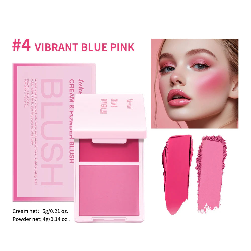 2-in-1 Cream & Powder Blush | Matte, 5 Shades, Waterproof Cream Powder Blush QXL 04
