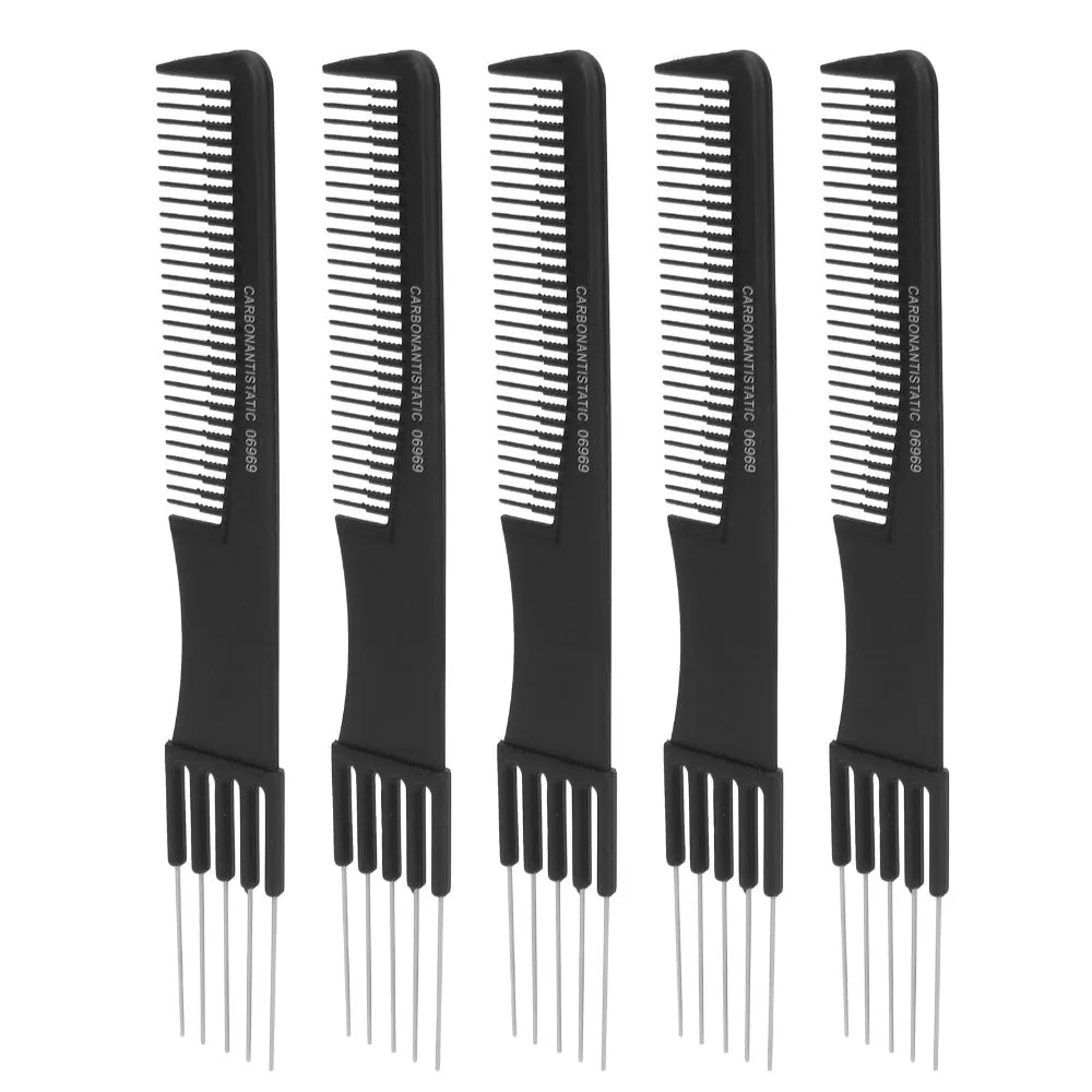 10-Pack Carbon Lift Teasing Combs | Fine Teeth Salon Back Comb Hair Teasing Comb QXL