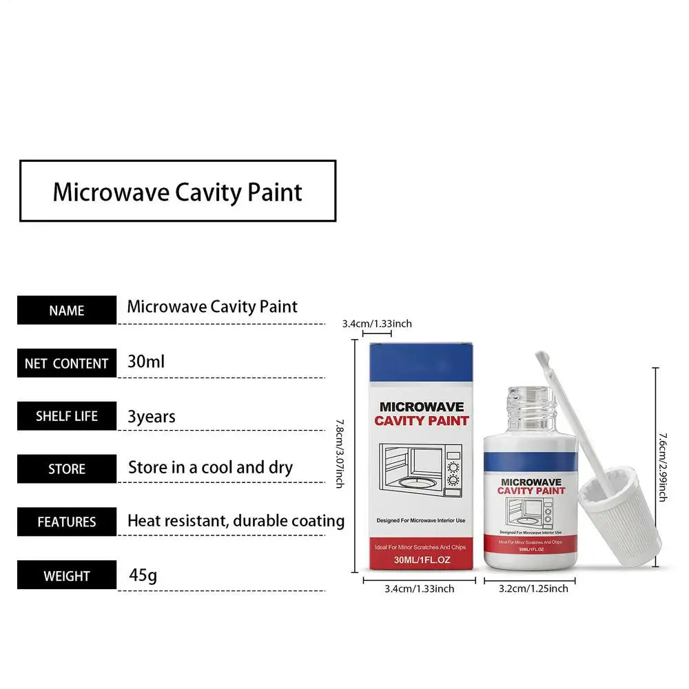 Microwave Interior Cavity Paint 30ml | High-Gloss Touch-Up Appliance Repair Paint QXL 1pcs