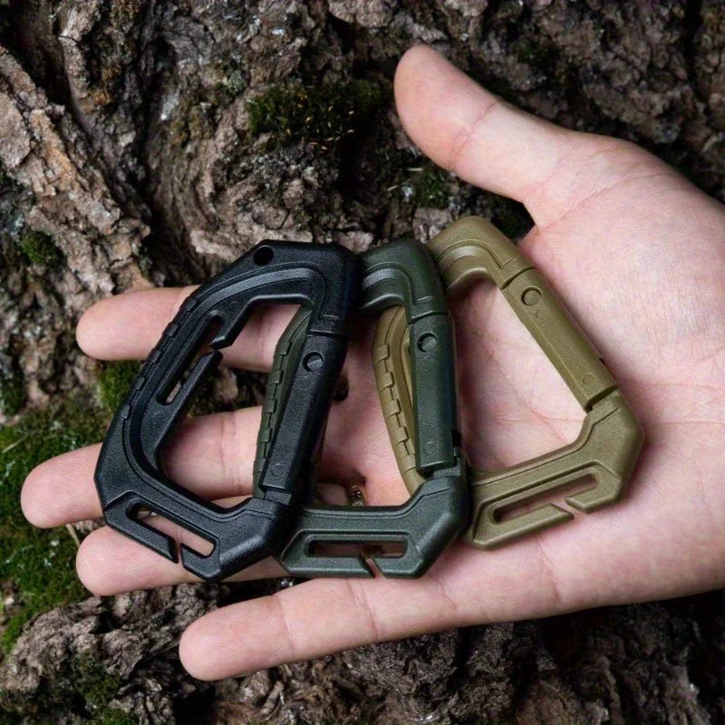 Tactical Carabiners Fast Spring D-Clip Hook for MOLLE Webbing Tactical Carabiner Clip QXL 3pcs