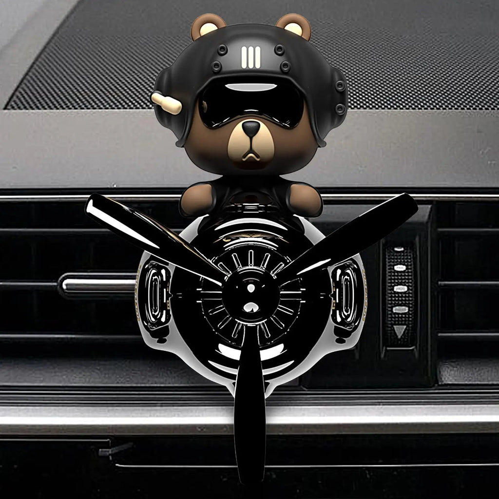 Rotating Bear Pilot Car Vent Air Freshener | DIY Diffuser Clip Car Vent Air Freshener QXL