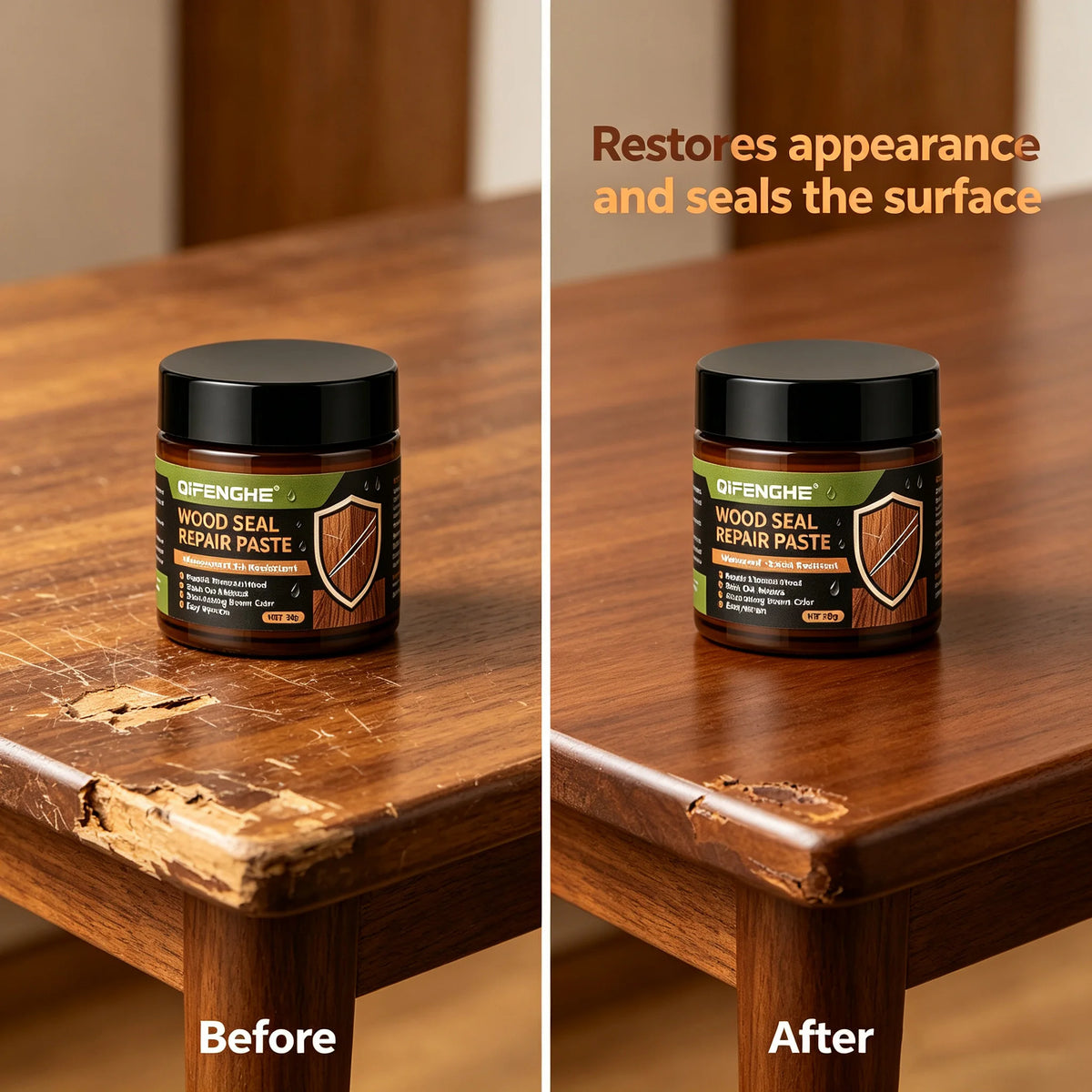 Wood Repair Paste – Waterproof Scratch & Crack Filler, Brown Wood Repair Filler QXL Default Title