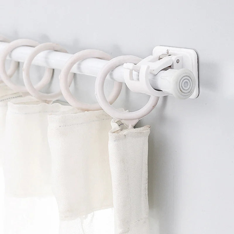 Adjustable Curtain Rod Clips | Nail-Free Wall Brackets 2-Pack Curtain Rod Brackets QXL