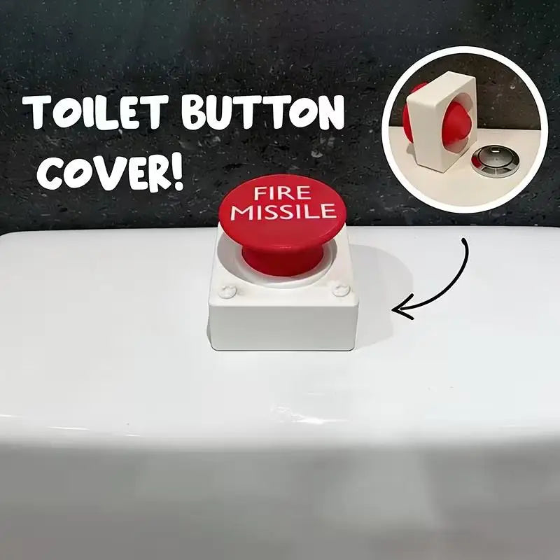 Fire Missile Toilet Button Extender | No-Drill Bathroom Upgrade Toilet Button Extender QXL