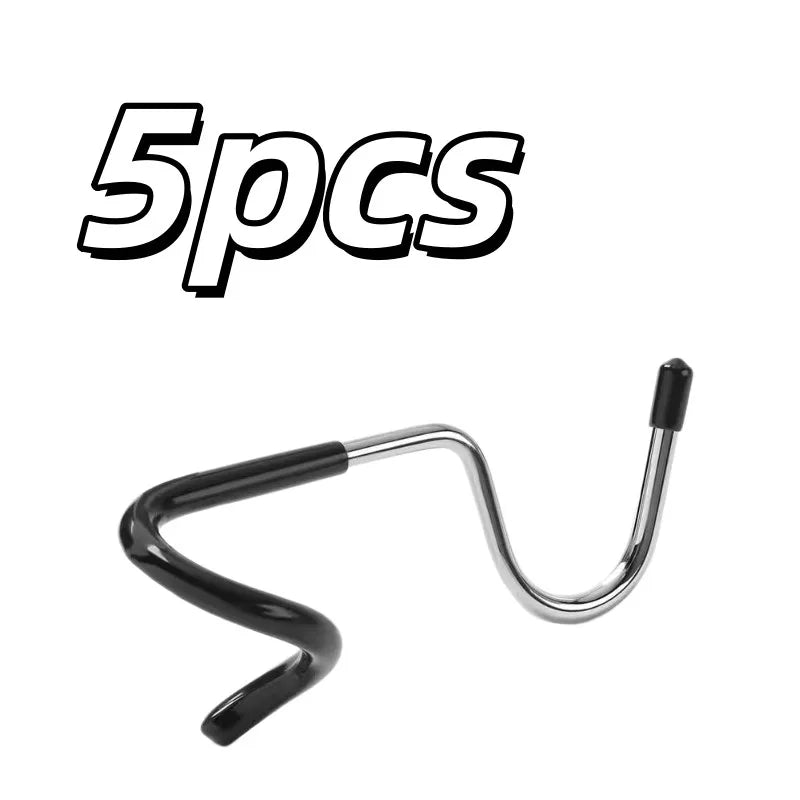 5-Pack Stainless Steel Pigtail Hooks – Punch-Free, Non-Slip Pigtail Hooks QXL 5pcs
