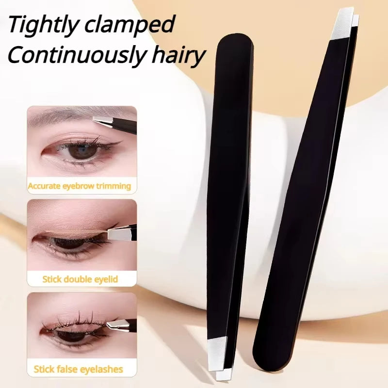Stainless Steel Slant Tip Precision Tweezer for Eyebrows Precision Tweezer QXL
