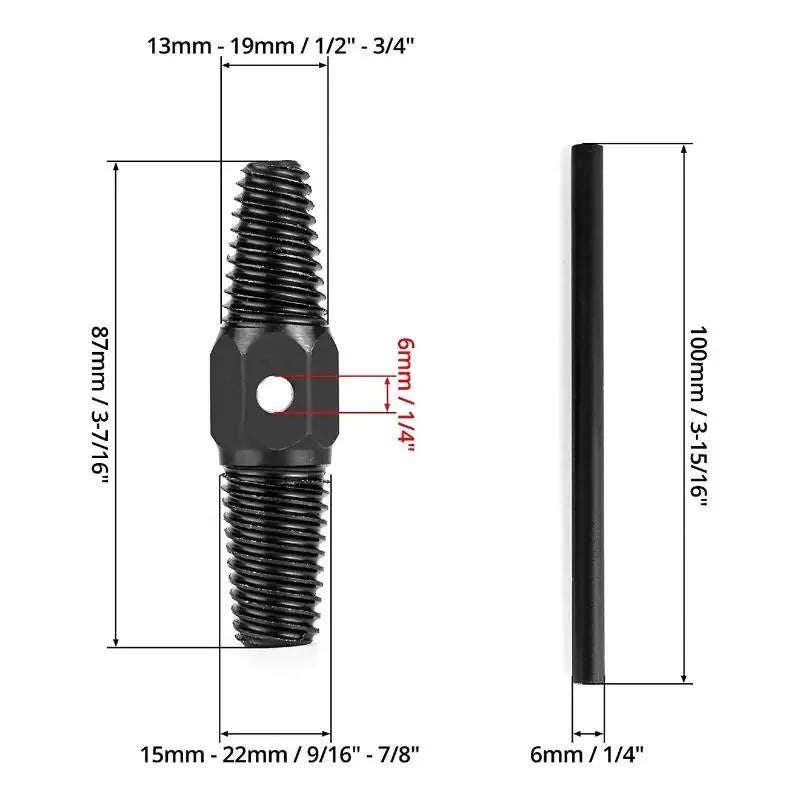 Broken Screw & Pipe Extractor Set | 1/2" & 3/4" Faucet Tool Screw & Pipe Extractor QXL