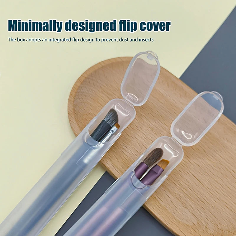 Portable Transparent Makeup Brush Storage Box with Lid Makeup Brush Organizer QXL