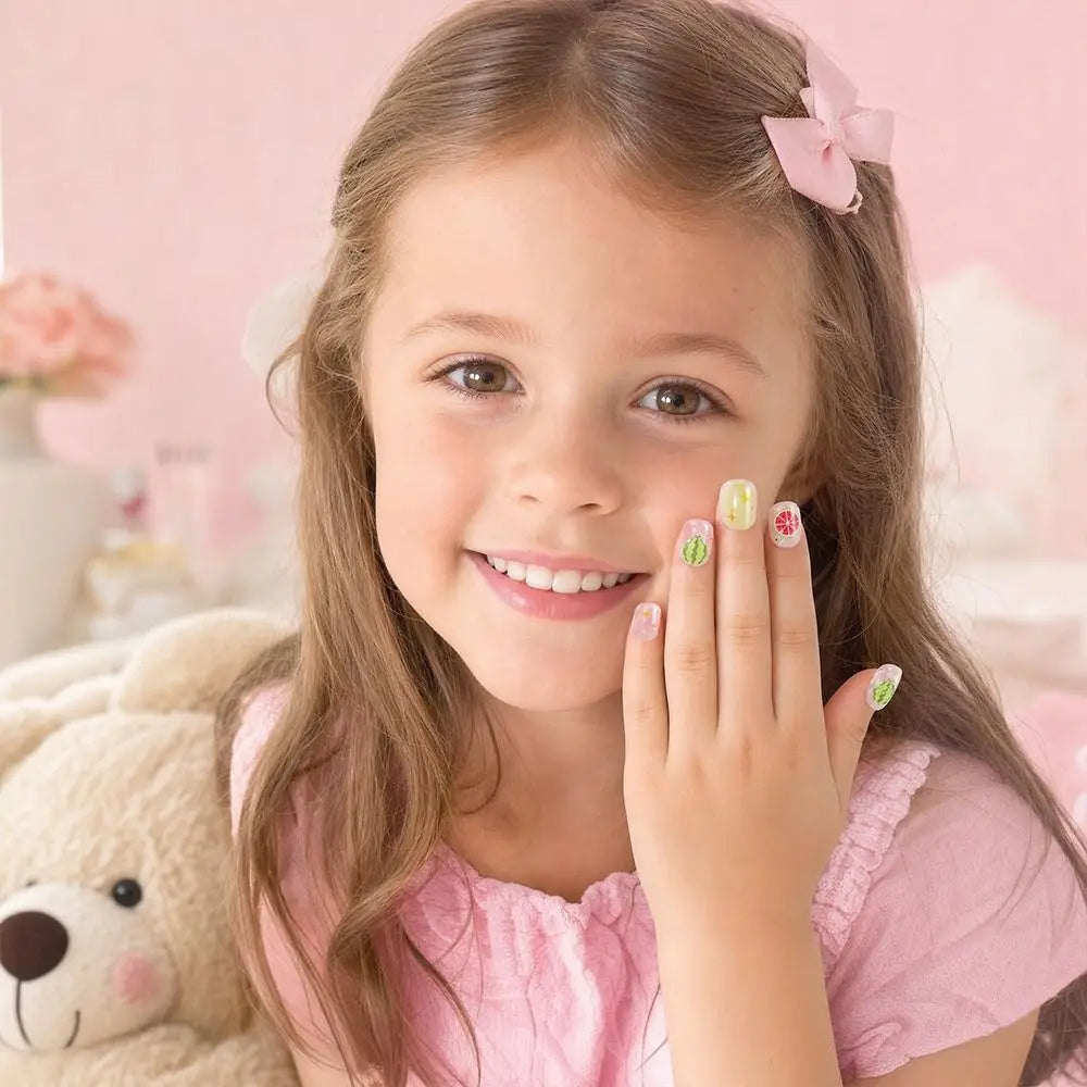 Kids Cat's Eye Press On Nails – Cute Short Detachable Set Kids Press On Nails QXL