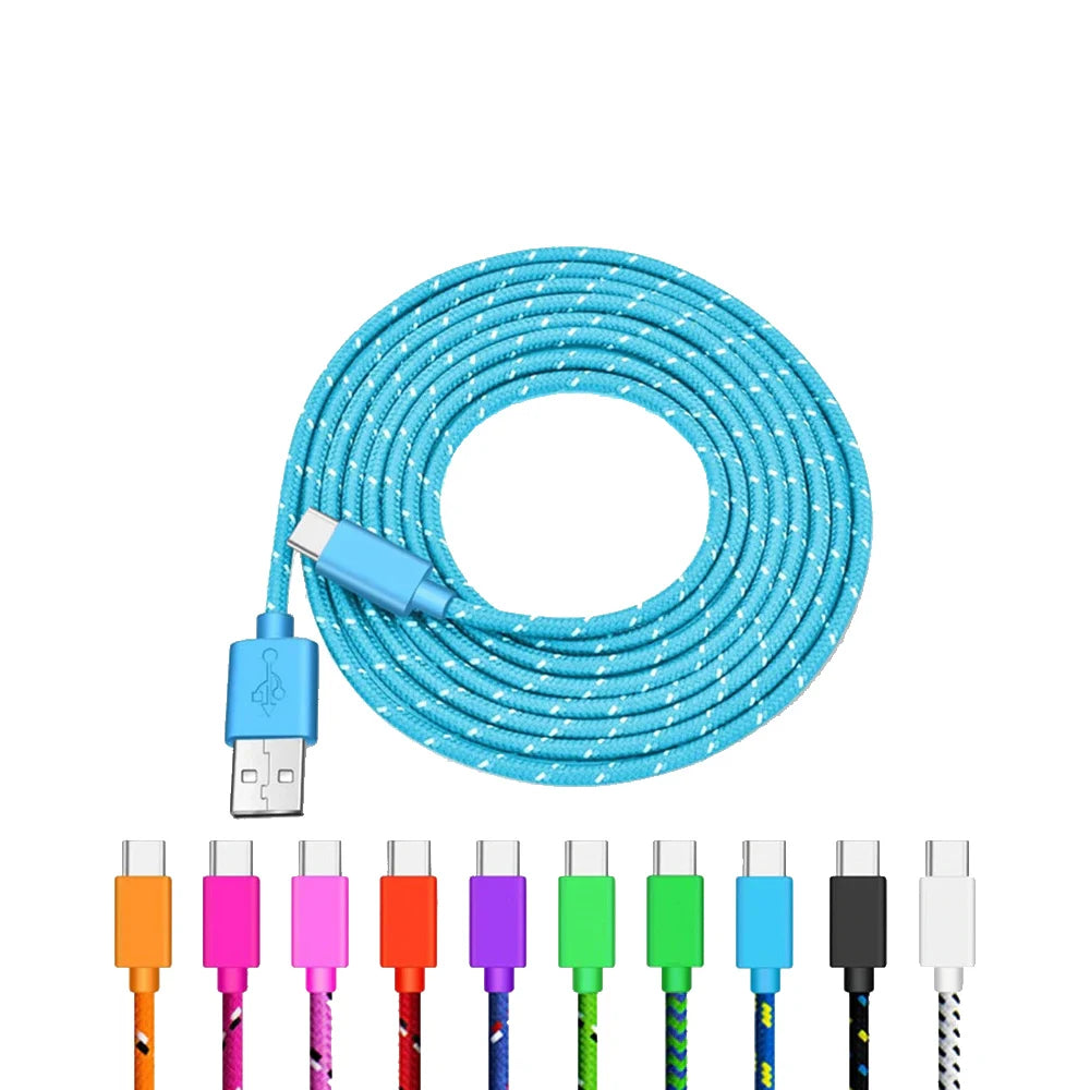 Nylon Braided USB-C Cable Fast Charging & Data Sync 0.5–3M USB-C Charging Cable QXL