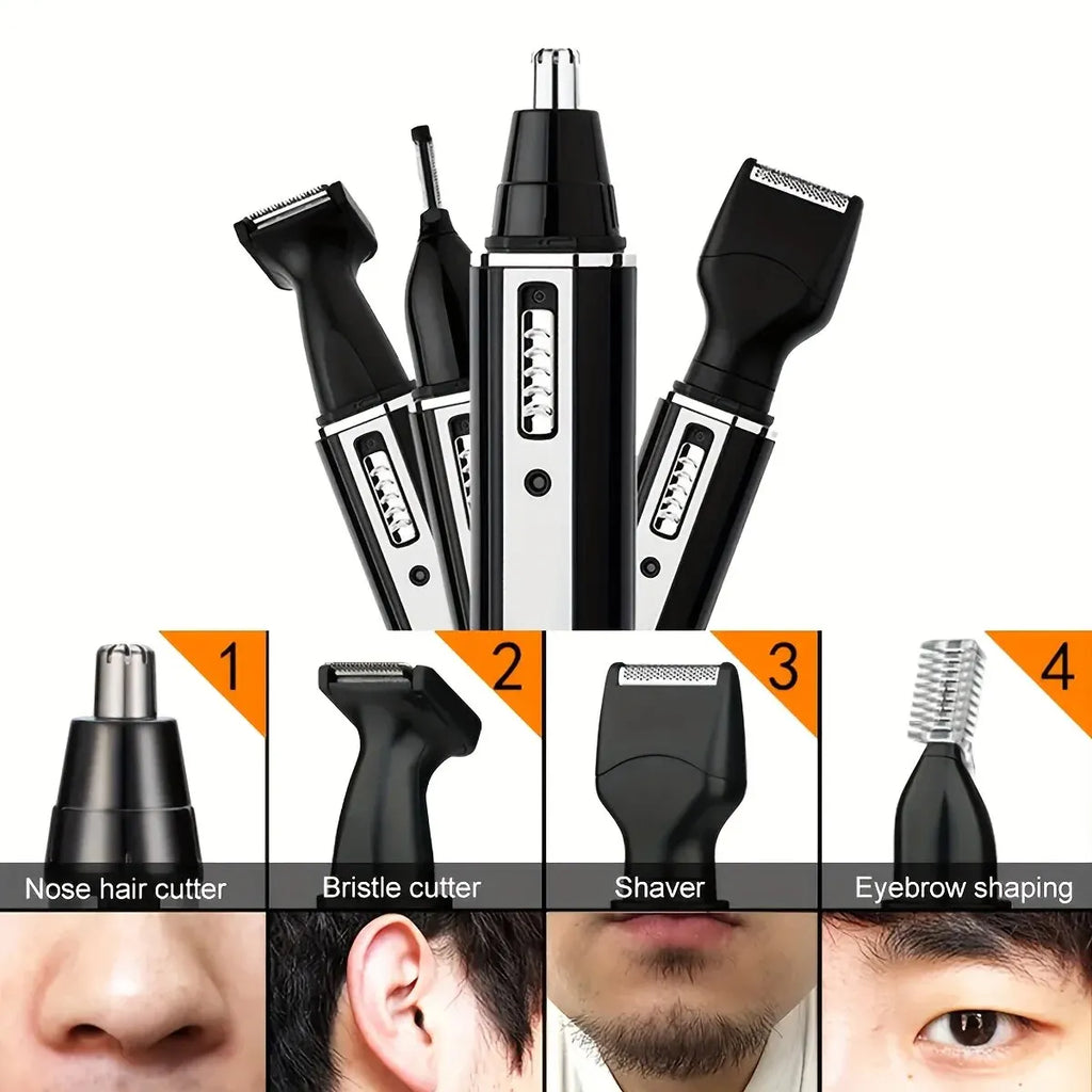 4-in-1 Rechargeable Men's Trimmer | Beard, Nose & Ear Kit Men's Hair Trimmer QXL