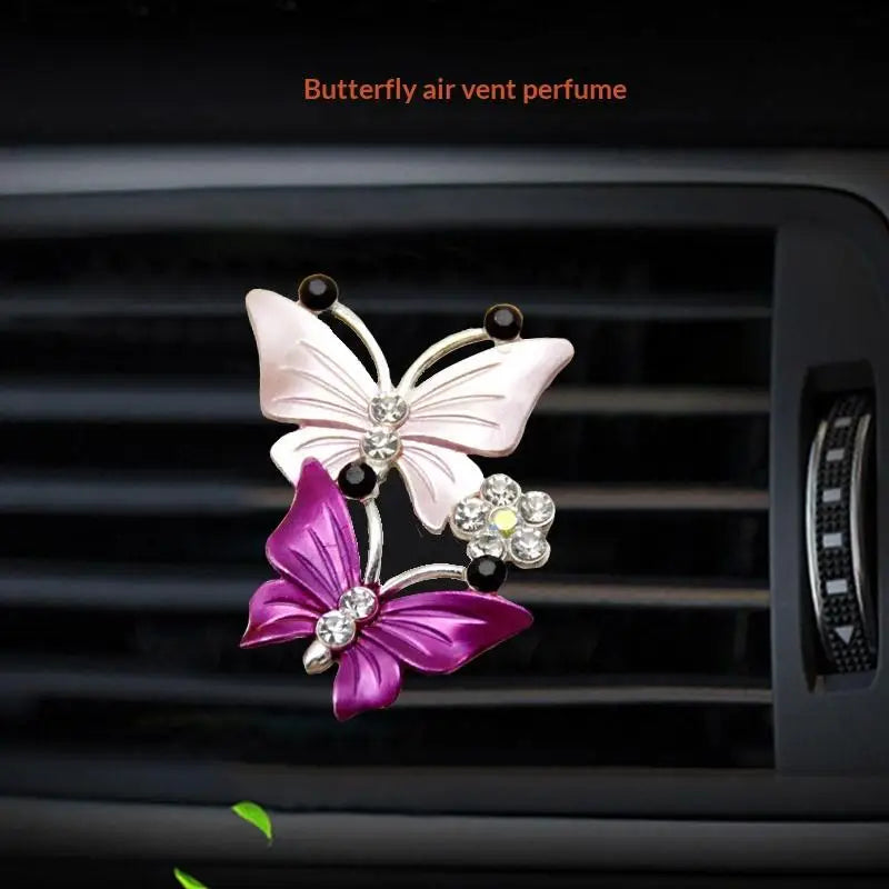 Butterfly Dual-Color Car Air Freshener Vent Clip | AC Ornament Car Air Freshener QXL