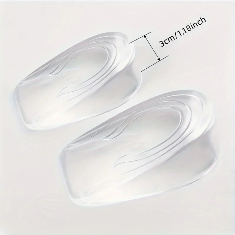 Transparent Silicone Heel Insoles | Anti-Slip Height Boost Heel Cushion Insole QXL