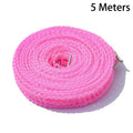 Windproof Fence Clothesline 5M/10M | Indoor & Outdoor Drying Portable Clothesline QXL 5 Meters Pink