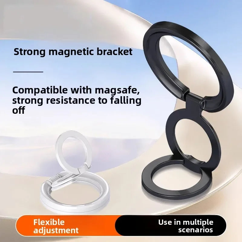Aluminum Alloy Magnetic Phone Stand | Rotating Folding Tripod Magnetic Phone Stand QXL