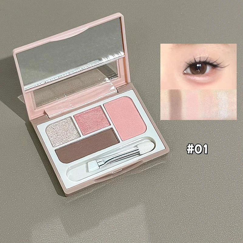 Art Value 4-Color Pearlescent Eyeshadow Palette – Glitter & Matte Eyeshadow Palette QXL