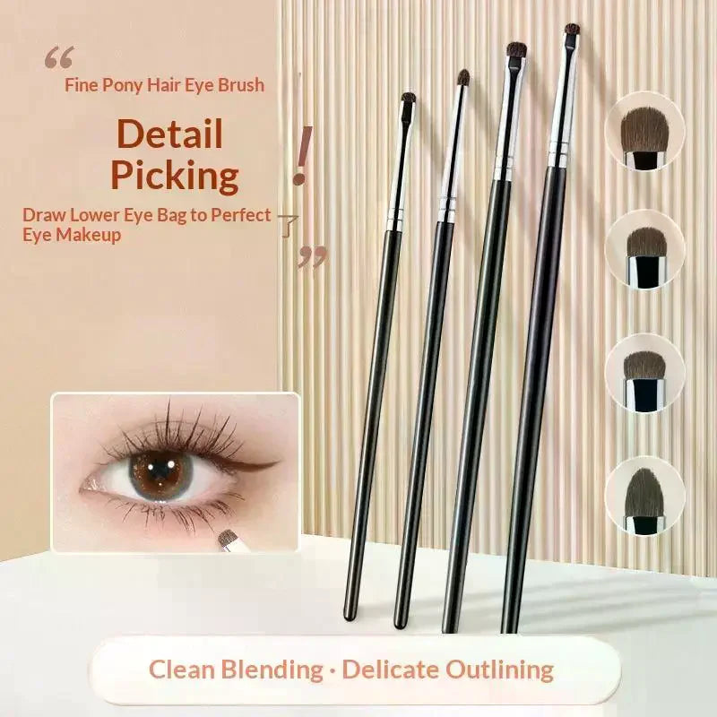 YOVIP 4/6Pc Horsehair Eye Detail Brush Set | Eyeshadow & Smudge Eye Makeup Brush Set QXL