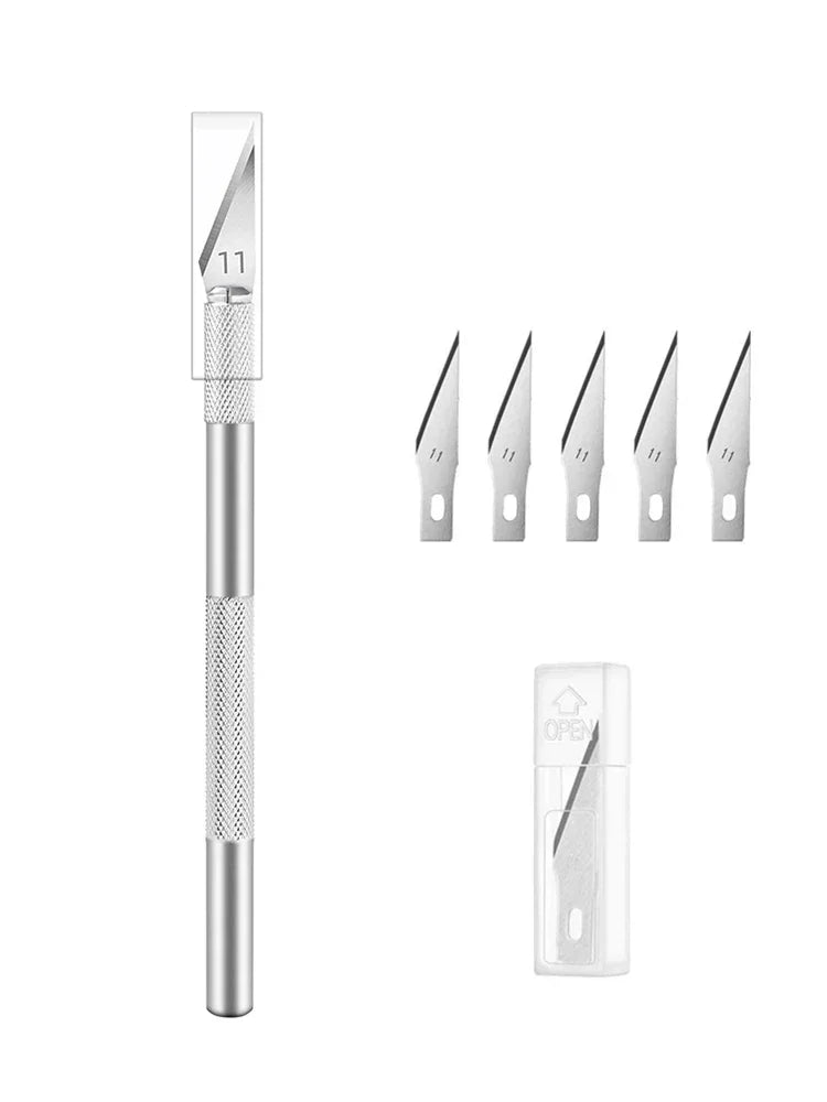 Precision Craft Knife Kit | Non-Slip Aluminum + 5 Blades Precision Craft Knife QXL M264 1Set