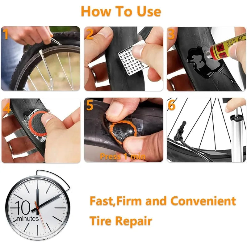 Bike Tire Repair Kit – Patches, Levers, Glue | MTB & Road Bike Tire Repair Kit QXL